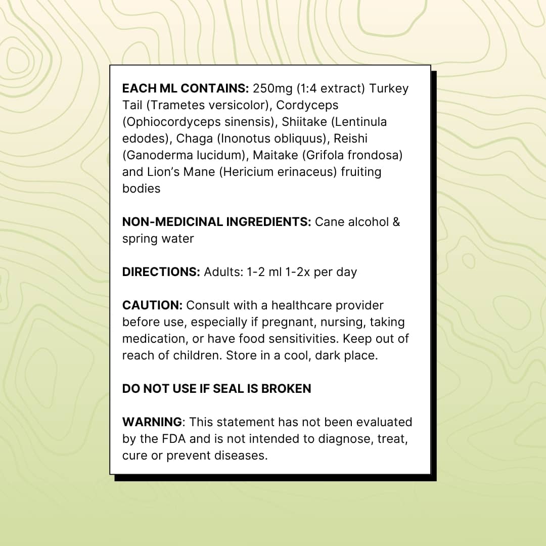 7 Mushroom tincture nutrition facts