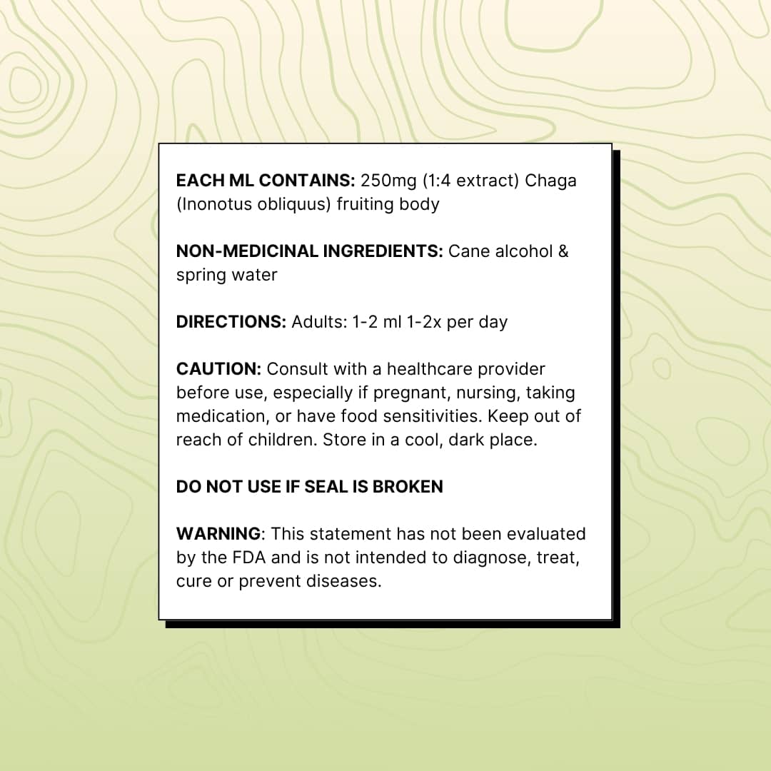 Chaga tincture nutritional facts