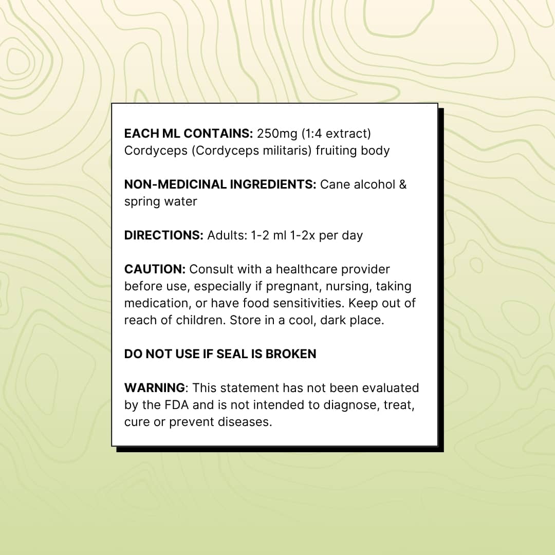 Cordyceps tincture nutrition facts