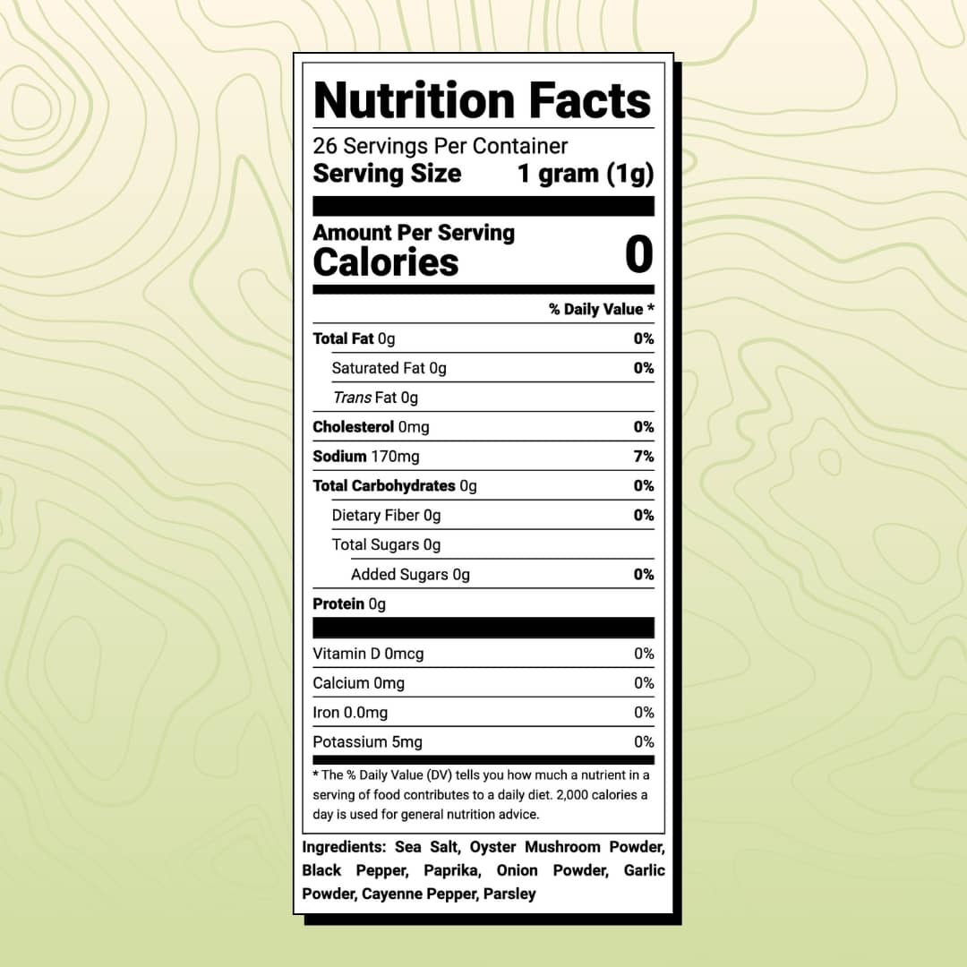 Fairy Dust mushroom seasoning nutrition facts