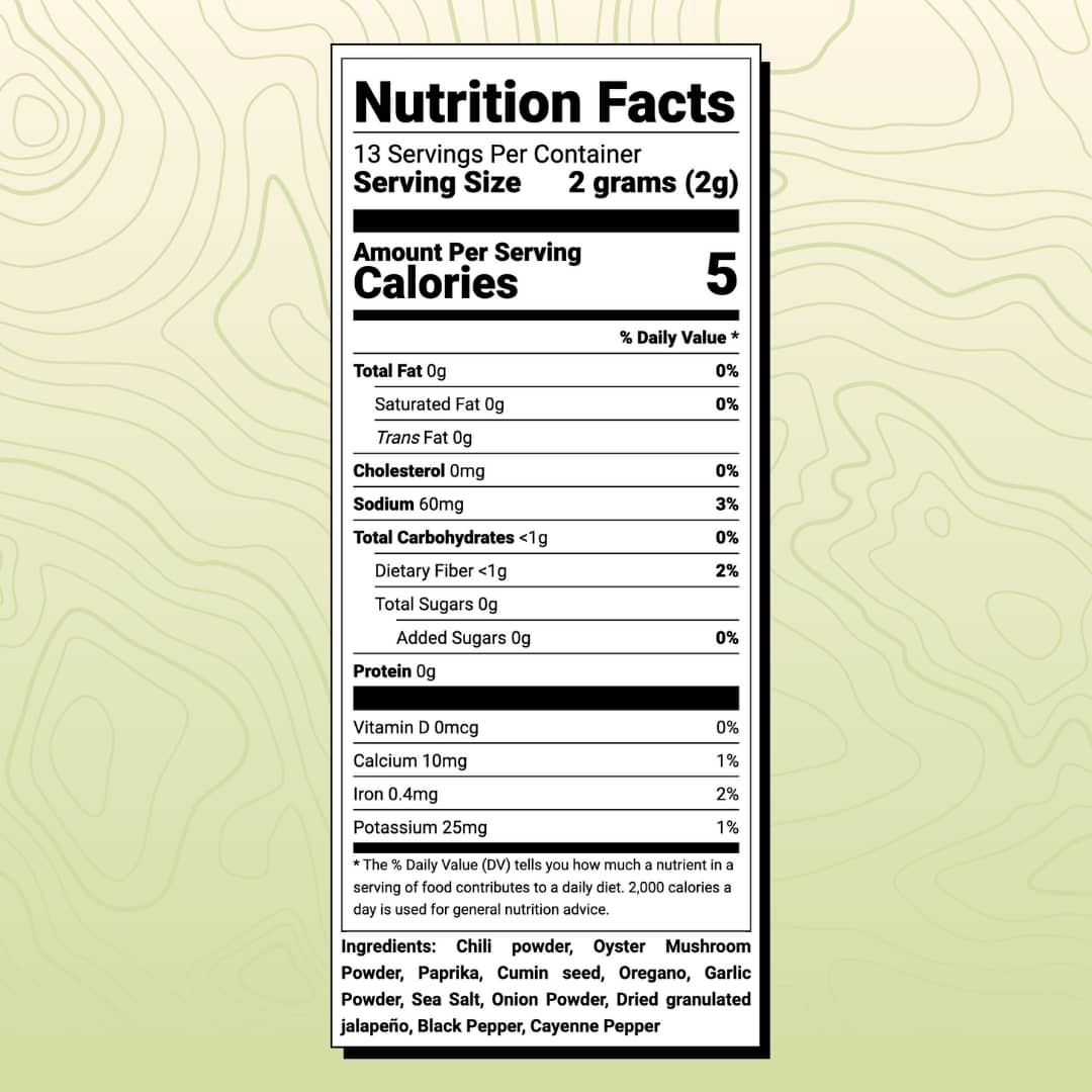 Fungi Fiesta mushroom seasoning nutrition facts