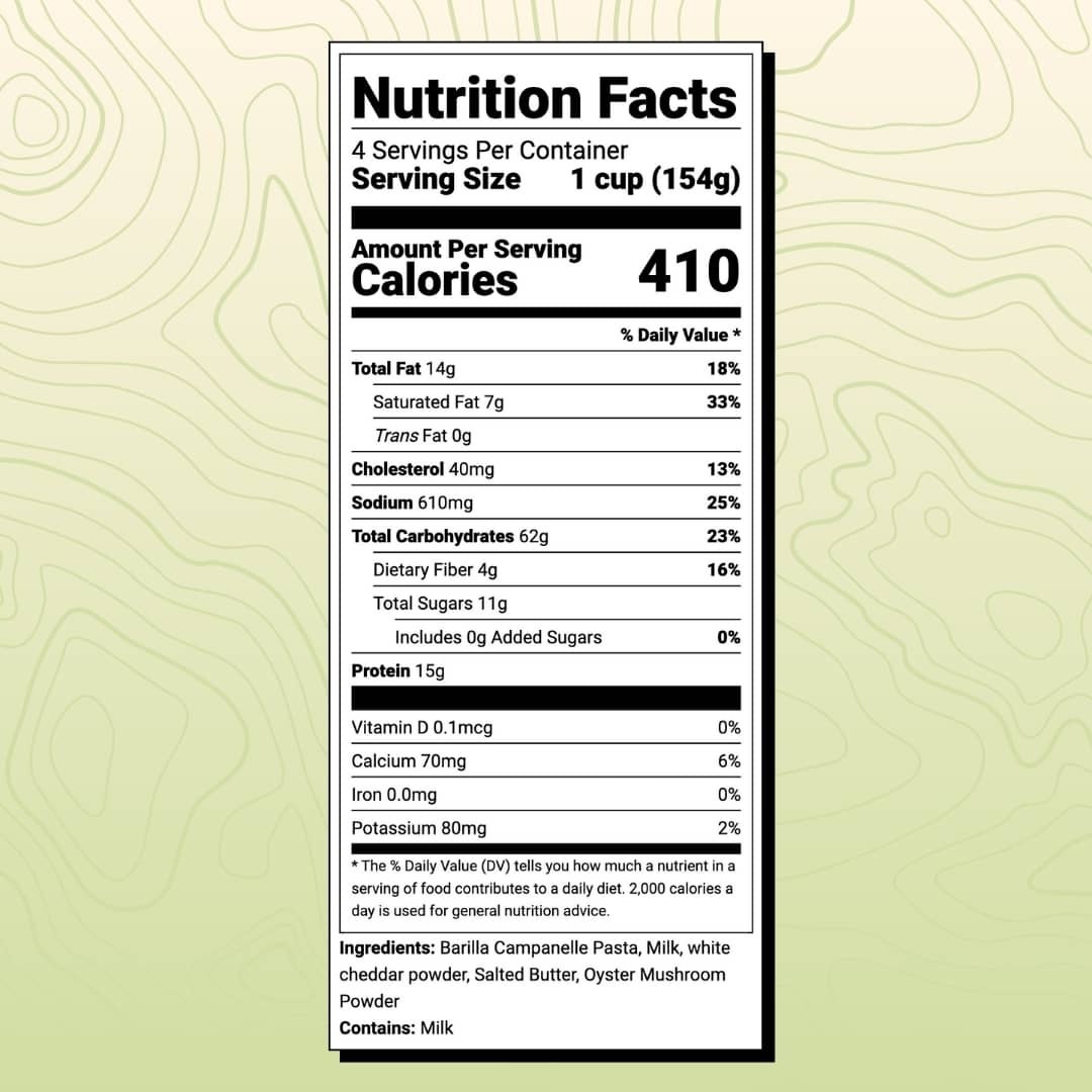 Mac Umami & Cheese nutritional facts