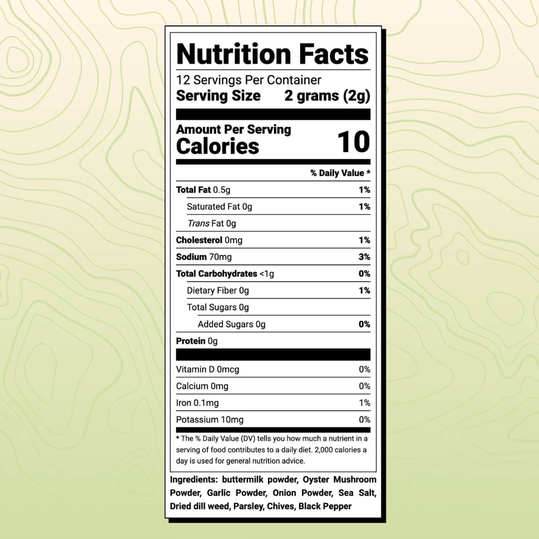 Mushroom Meadows mushroom seasoning nutrition facts