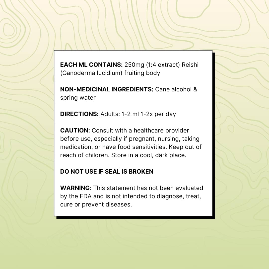 Reishi tincture nutrition facts