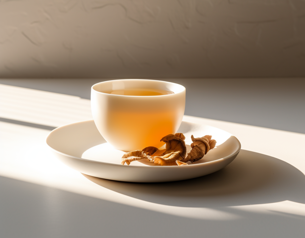 a cup filled with tea