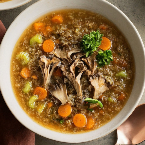 Heart-Healthy Maitake Mushroom & Quinoa Soup