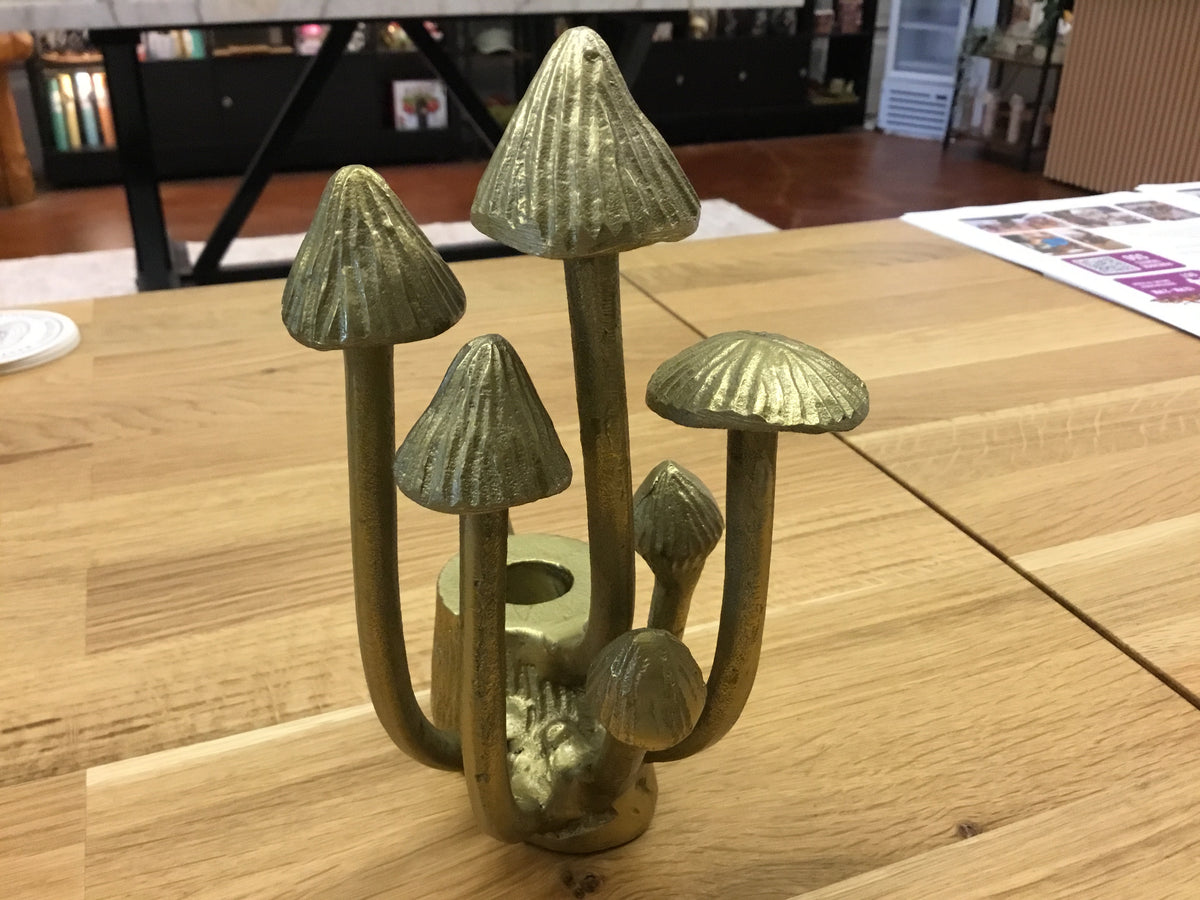 Brass Mushroom Candelabra - Candlestick holder