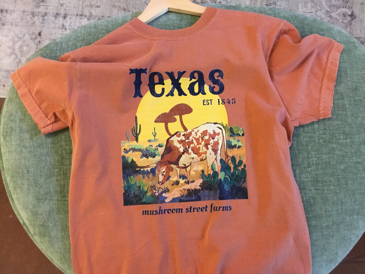 Mushroom St. Texas Cow T-Shirt