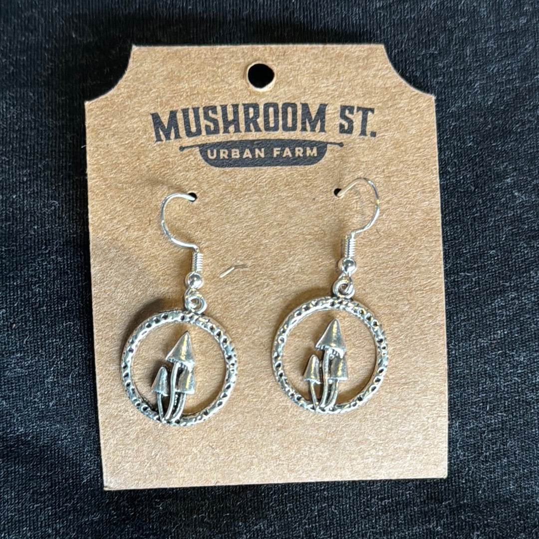 Silver Triple Shroom Earrings
