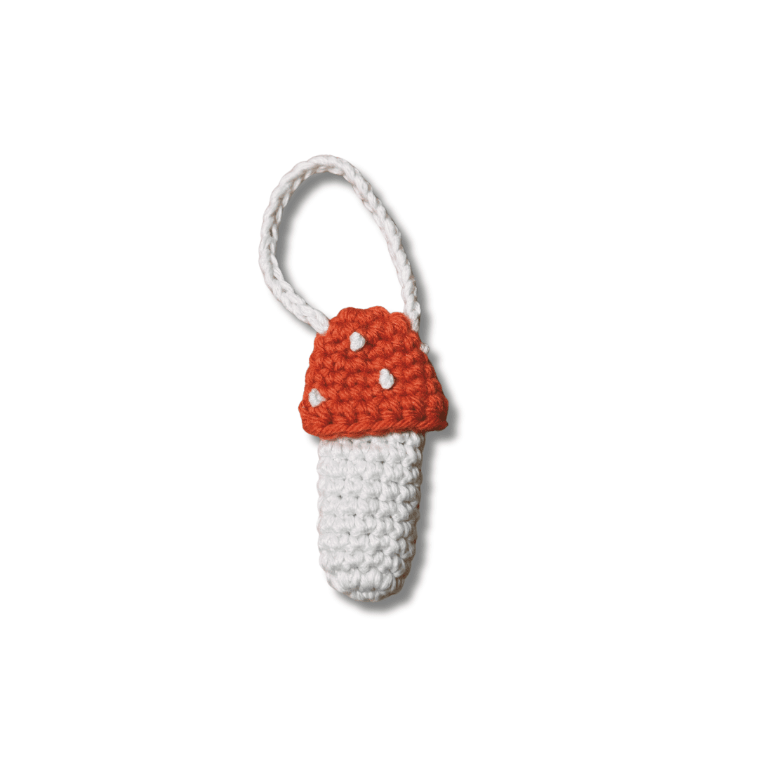 Crochet Mushroom Chapstick Holder