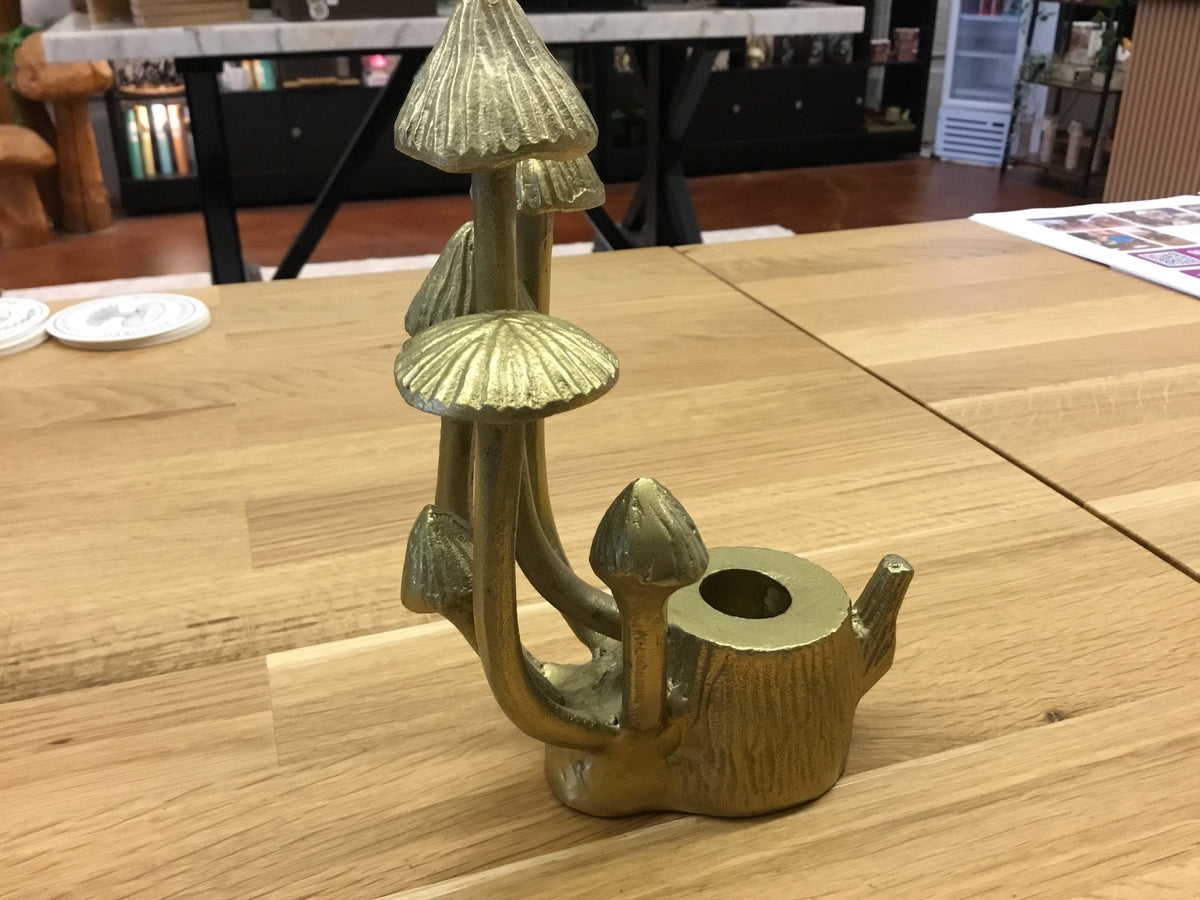 Brass Mushroom Candelabra - Candlestick holder