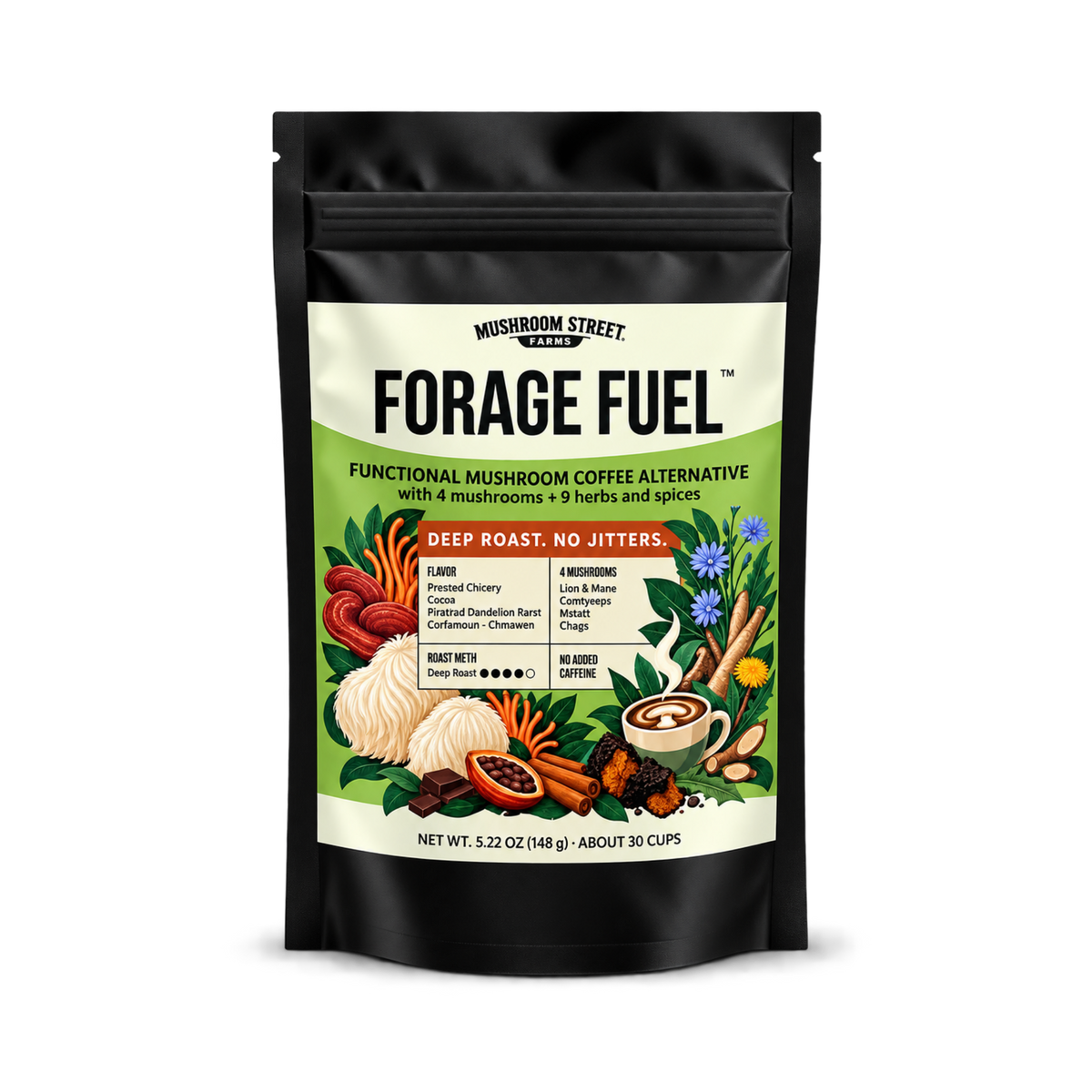 Forage Fuel | Adaptogenic Mushroom Coffee Replacement