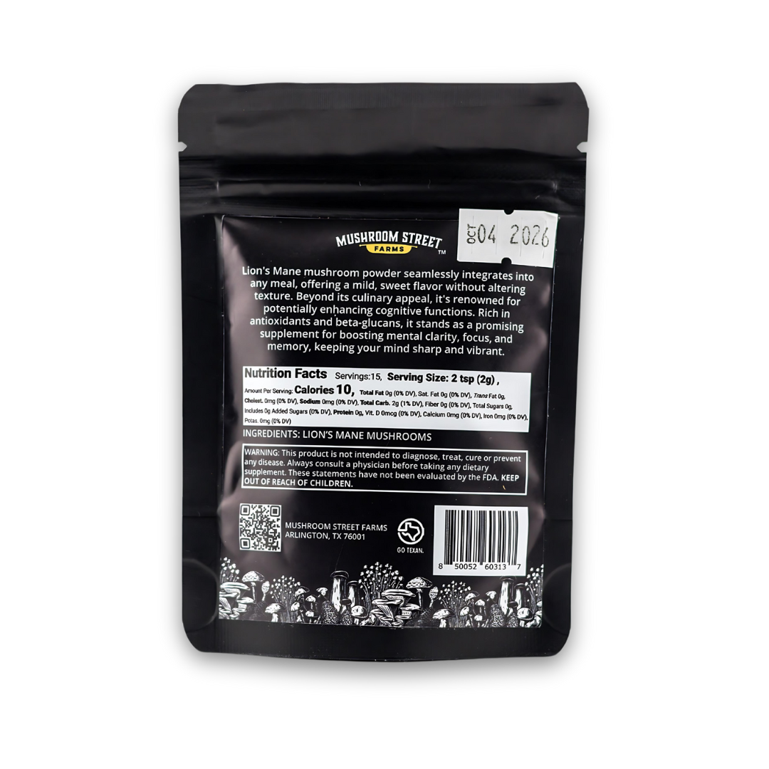 Pure M Lion's Mane Powder (30g) Back