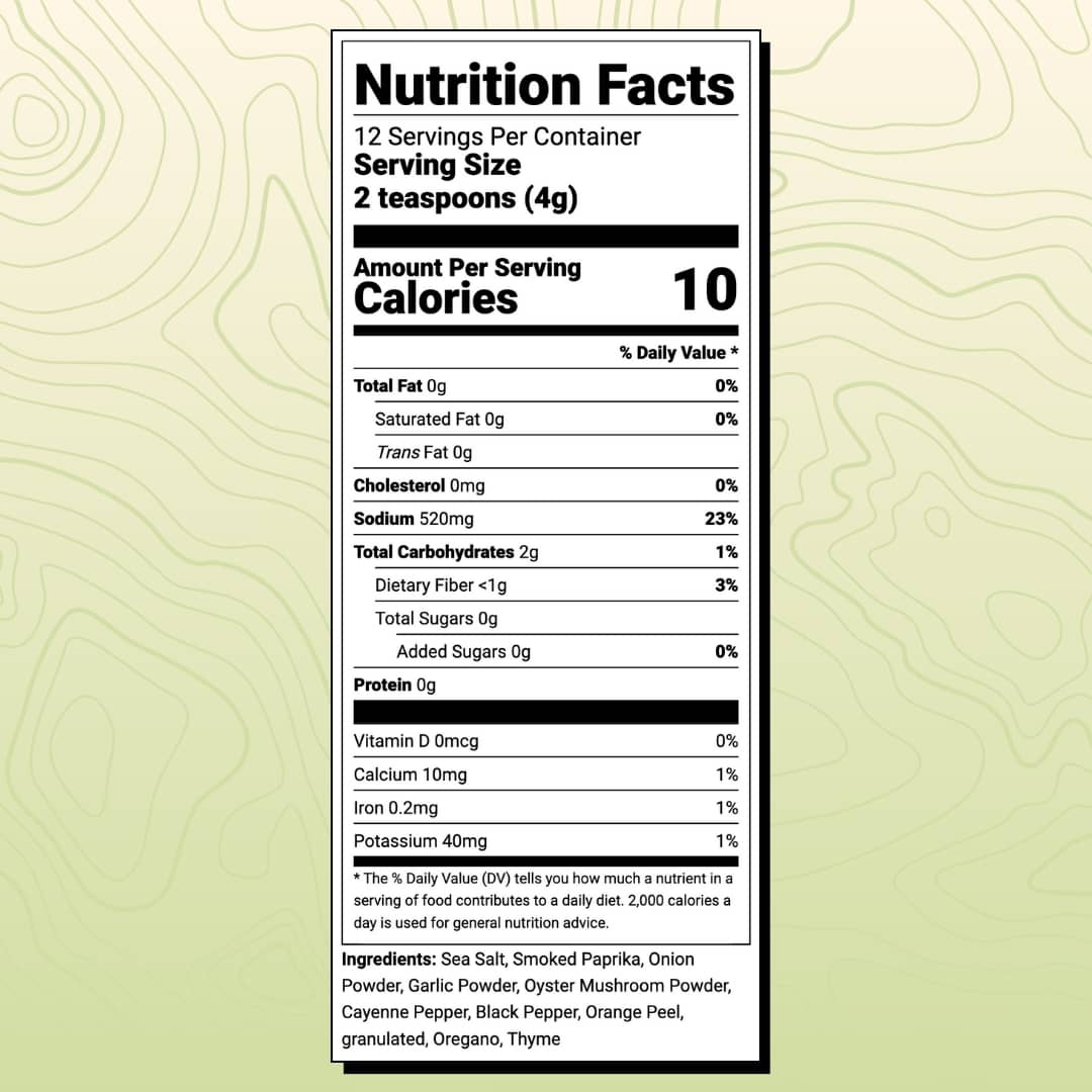 Boom Bayou Boom mushroom seasoning nutrition facts