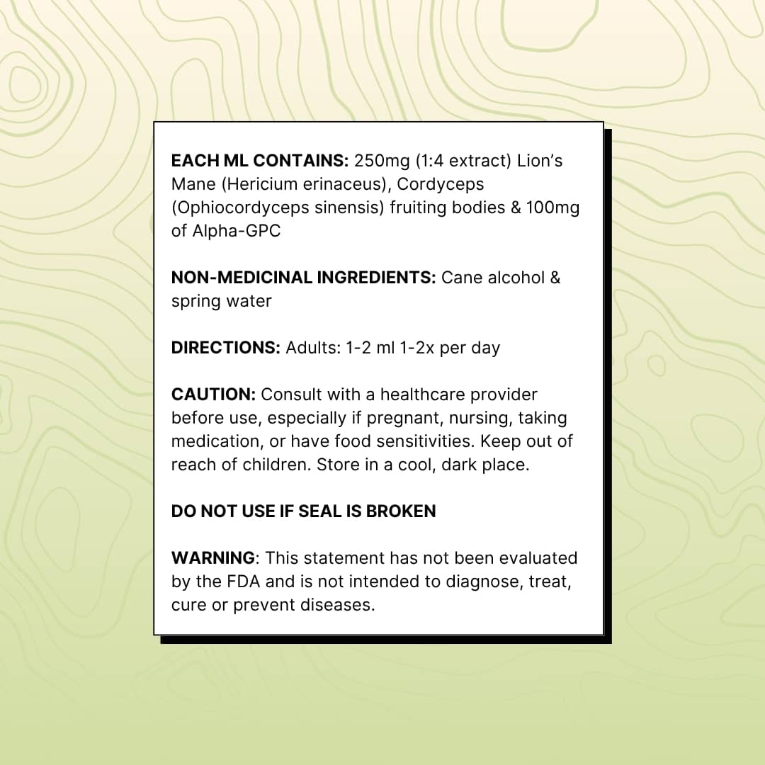 Force & Focus tincture nutrition facts