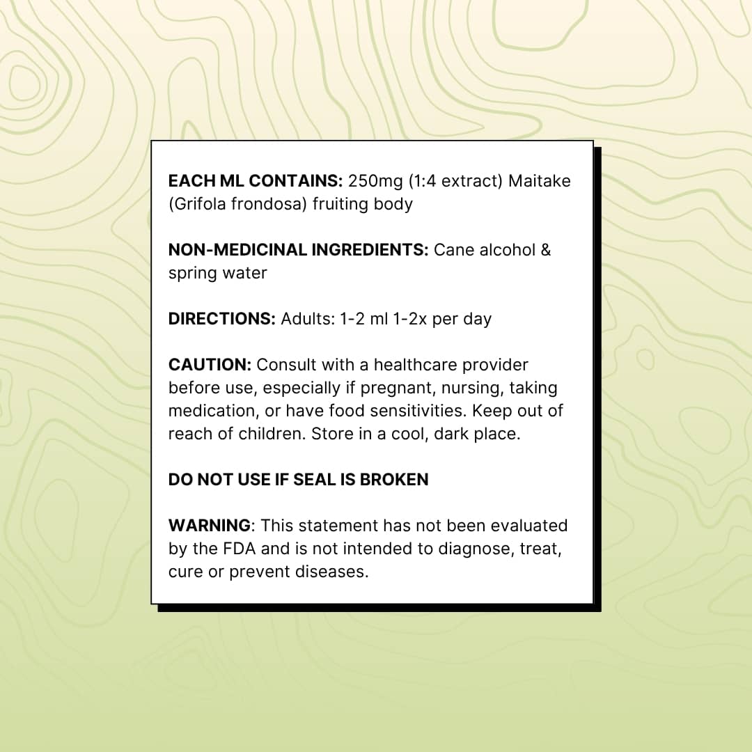 Maitake tincture nutrition facts