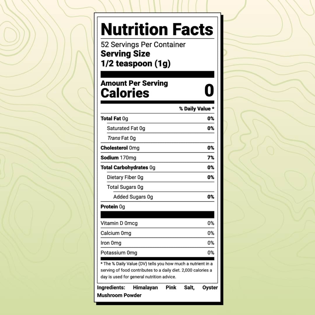 Salt of the Earth mushroom seasoning nutrition facts