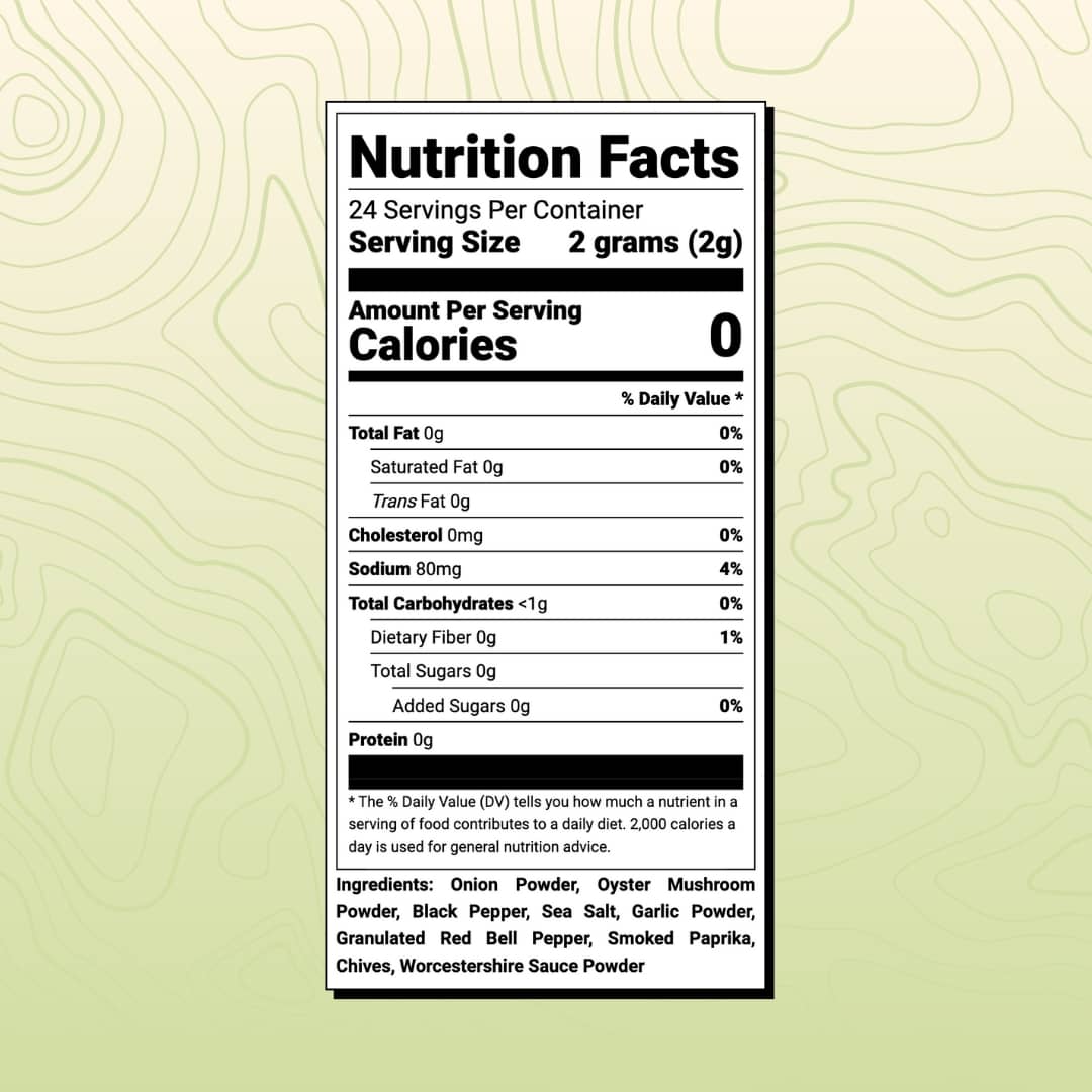Smothered mushroom seasoning nutrition facts